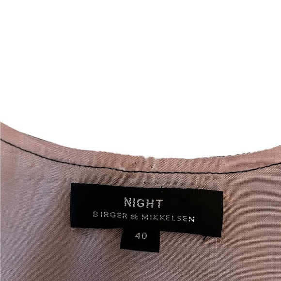 Night Birger et Mikkelsen Mauve & Black Sleeveless Blouse Beaded Tassels Sz 40 - Picture 4 of 13